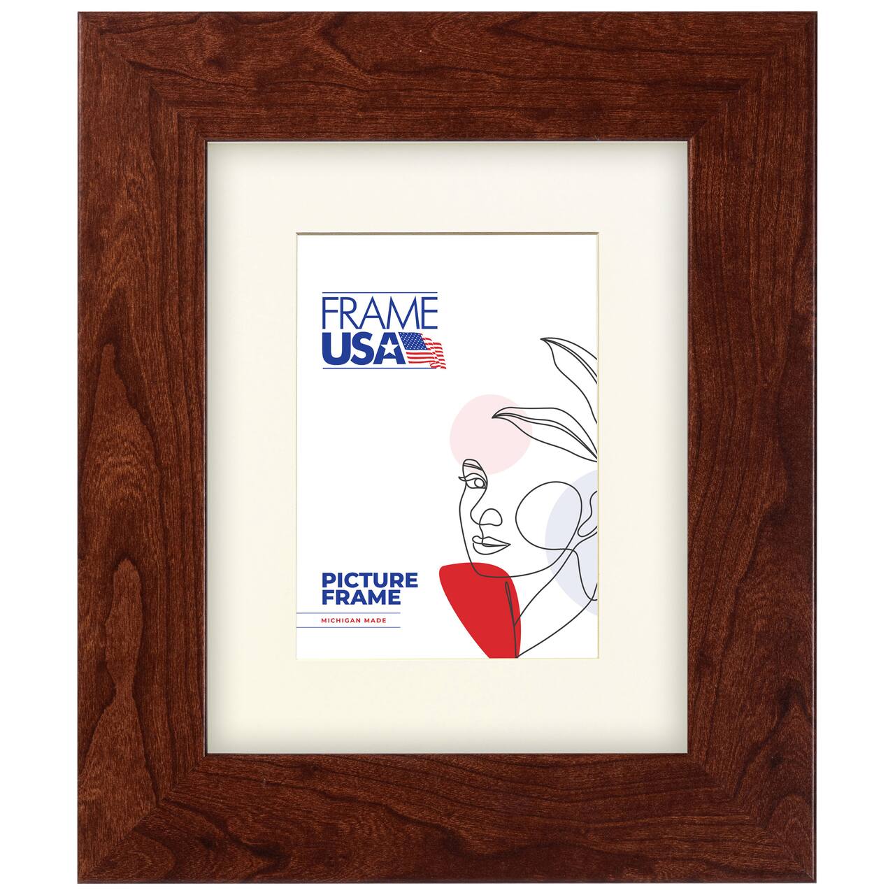 Frame USA Corporate Wide Canadian Walnut Single Image Picture Frame with Mat